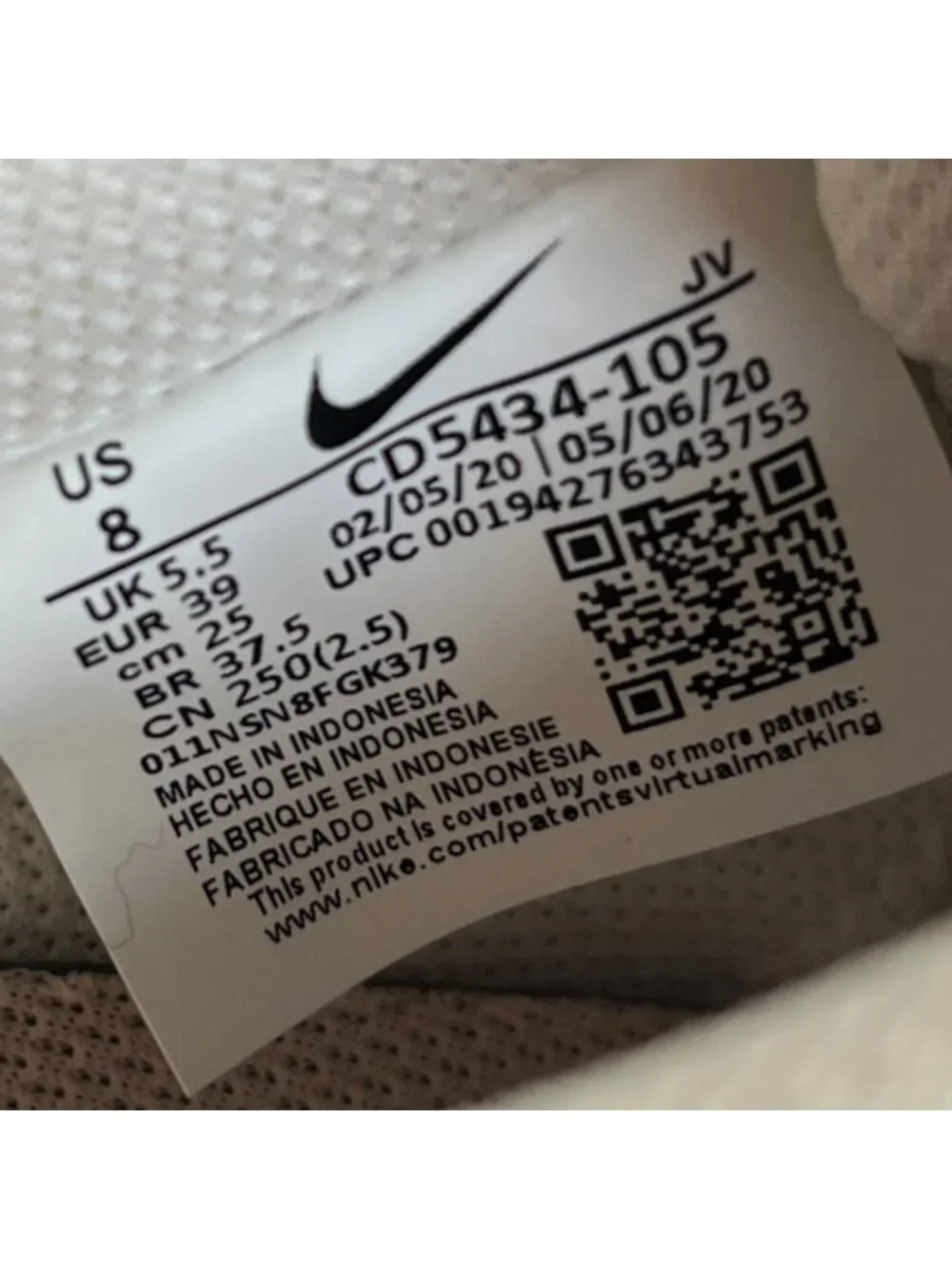Nike Court Vision Low Womens Size 8 White Pink Athletic Leather Shoes Sneakers